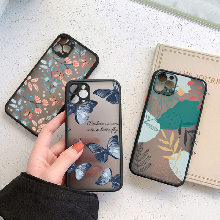 Simple Flower Phone Case For OnePlus NORD CE2 CE N10 N100 10 9 8 7 8T 7T Pro Soft Silicone Edge Hard PC Skin Matte Cover Coupe