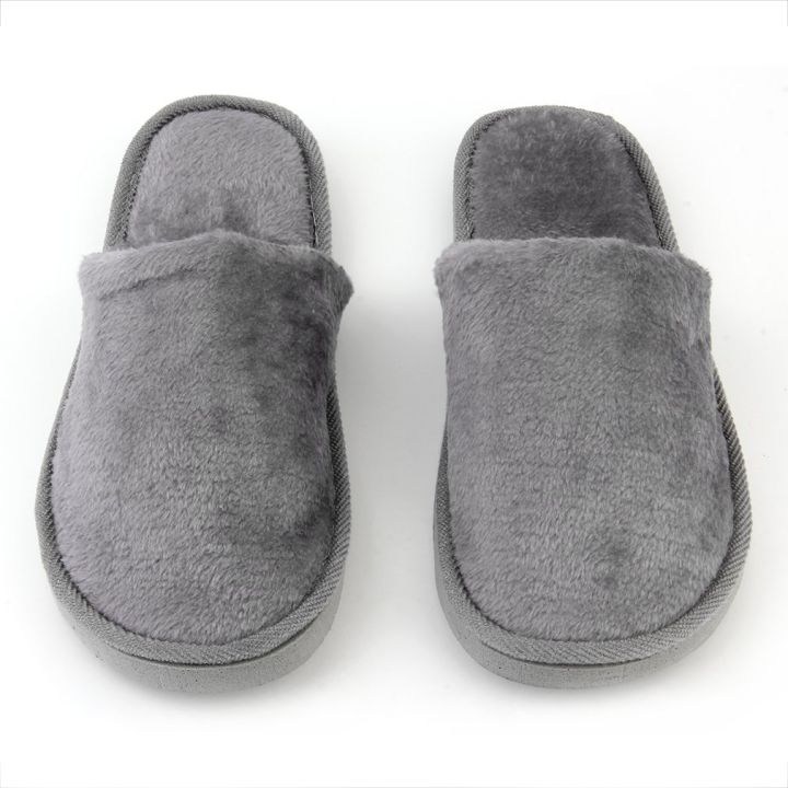 【World Supermarket 2021】（NEW）Plush Indoor Home Women Men Anti Slip Shoes Soft Warm Cotton Silent Slippers