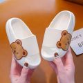 Baby Toddler Kids Slippers Slip-On Cartoon Bear Cute Home Bath Sandals Boys Girls Beach Summer Slides Children Lightweight Shoes.