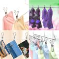 24 Pcs Stainless Steel Wire Clip, Multi-Function Clip, Utility Clip Pins Hanging Clip Office Fastener, Metal Wire Clip for Clothes Clothes Drying. 