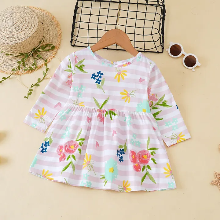 DSstyles%20Girl's%20Long%20Sleeve%20Dress%20Toddler%20Cotton%20Round%20Neck%20Floral%20Print%20Princess%20Dresses%20Playwear%20Casual%20Clothes%20-%20Image%208