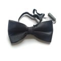 Men's Black Adjustable Bow Tie | Pre-Tied Formal Bow Tie for Wedding Party.