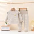 Children's nderwear suit Velet ajamas Women's Children's aby's Autumn hes wo-pure Crotch igh Waist Long Johns en's ome hes Children's hing.