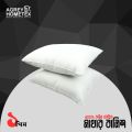 Fiber Head Pillow, Cotton Fabric, White (16"x22"). 