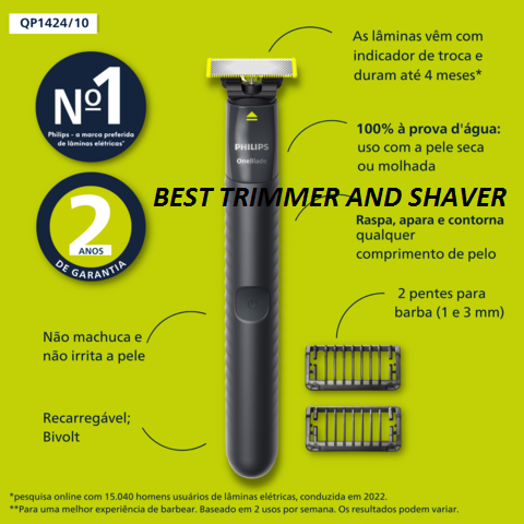 Philips%20OneBlade%20Face%20FQ1424/10%20Trimmer%20Electric%20Beard%20Razor%20for%20Men%20Rechargeable%20Precision%20Trimmer%20for%20Smooth%20Skin%20Comfort%20Trimmer%20-%20Image%203
