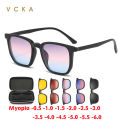 VCKA 6 In 1 Myopia Polarized Sunglasses Big Frame Glasses Men Women Gradient Clip Magnet Custom Prescription Eyewear -0.5 to-10. 
