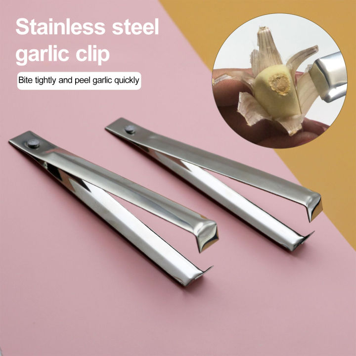 Versatile Cooking Tongs Stainless Steel Fish Bone Tweezers Set for Easy Garlic Peeling Kitchen Gadget Tool Garlic Peeling Tweezers