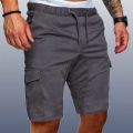 2023 Summer New Men's Casual Fashion Lace Up Shorts Elastic Waist Sports Shorts Men's Cargo Pants. 