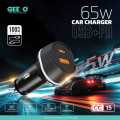 GEEOO/ Halima cc15 / CC13 / CC12 / HT-42 PD+USB Dual Port Super Fast Car Charger 65w / 33W /18 Watt.