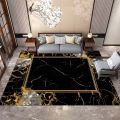 European Luxury Carpet Living Room Thickened Flannel Carpet Lounge Rug Mats Fluffy Kids Bedroom Rugs Golden Marble Large Mats.