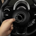 Car Caon Fiber Steering Wheel Logo Stickers Auto Decorative Decals Sticker for Benz Smart 453 Fortwo 2016-2021. 