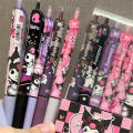 6Pcs/Set Cute Cartoon Anime Sanrio Kuromi Pen Student Stationery Gifts 0.5mm Black Ink Ball Point Pens Quick-drying Kawaii Retractable Gel Pen. 