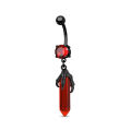 1PCS Red Bat Belly Piercing Jewelry 14G Black Moon Belly Button Ring Rose Flower Navel Ring Barbell Piercing Ombligo For Women.