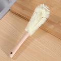 Household Bendable Wooden Long Handle Cleaning Brush / Hangable Glass Bottle Cup Cleaning Brush. 