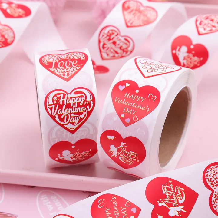 500%20Stickers/Roll%20Valentine's%20Day%20Wedding%20Theme%20Heart%20Stickers%20Gift%20Wrap%20Decoration%20-%20Image%203
