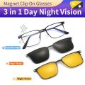 Glasses Clips Magnetic Glasses Metal Polarized with Magnet Clip On Sunglasses Lenses Anti-Blue Light Glasses 3 In 1 Glasses. 