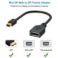 Mini DisplayPort to DisplayPort Adapter Cable 4K 1080P Resolution Converter Male to Female For Projector Laptop Computer Tablet.