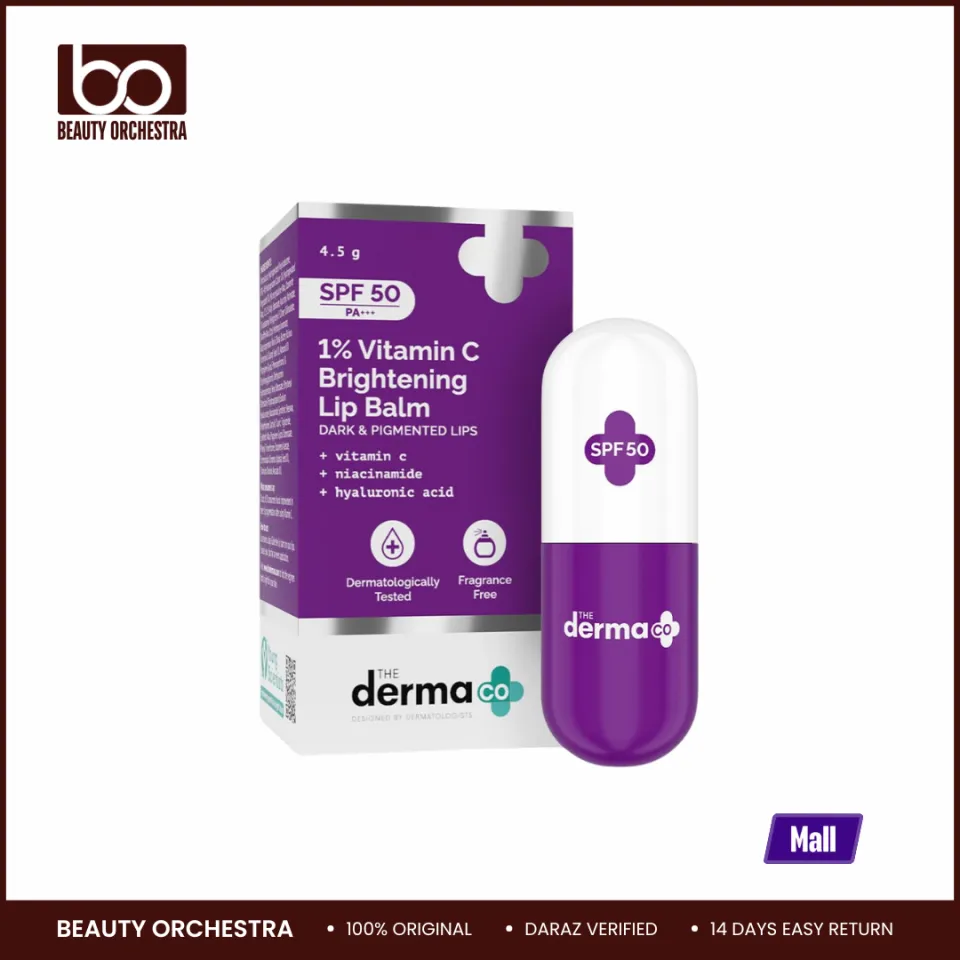 derma co vitamin c lip balm The 1% Brightening with SPF 50 PA +++ I Protects from Sun Damage for Dark, Pigmented, Dry Lips 4.5g This powerhouse lip balm GHK-CU - Europa-Peptide | antioxidant Flavor:🍇Sour Grape