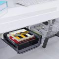 Under Desk Drawer Organizer Self-Adhesive Storage Box White.