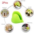 2Pcs-Silicone Heat Resistant Grip Oven Pot Holder Baking BBQ Cook Tools Mini Kitchen Non-slip Heat Resistant Oven Mitts Silicone Glove Pot Racks Tool Set. 