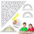 Durable Plastic Set Square Transparent With Handle Triangle Ruler Geometry Drafting Tools Measuring Drawing Tools Students Gift.