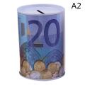 Euro Dollar Money Box Safe Cylinder Piggy Bank Banks For Coins Deposit Boxes. 