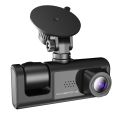 1080P DVR driving instrument with 2-screen night vision lock - black. 