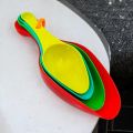 "Durable 4-Piece Measuring Spoon Set - Multi-Color Plastic with Small Pet Design for Accurate Baking - 1 Set". 
