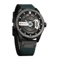 Curren 8301 - Blue Leather Analog Watch for Men.