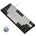 LEAVEN K620 61 Keys Hot Plug-in Glowing Game Wired Mechanical Keyboard, Cable Length: 1.8m, Color: Black White Green Shaft. 