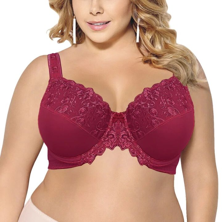 Bra Women Bras Women's Underwear Thin Underwired Bra Gray Big Size Top 36 38 40 42 44 46 48 50 52 54 F G H I Cup