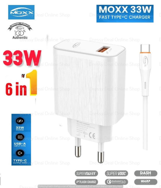 Moxx MC-33 Type C 33watt  Super Fast Charger For DASH WRAP DART TURBO CHARGE  With Warranty