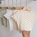 New Style Home Clothes Baby Girls Summer Pajamas Suits Two-piece Full Print Tshirt 1 2 3 4Year Short Sleeve Tops+Short Pants. 