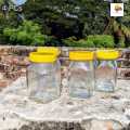 Good quality 250 ml 04 Pcs Glass Jar for Kitchen & Dining. Glassware Food container with new cap.. 