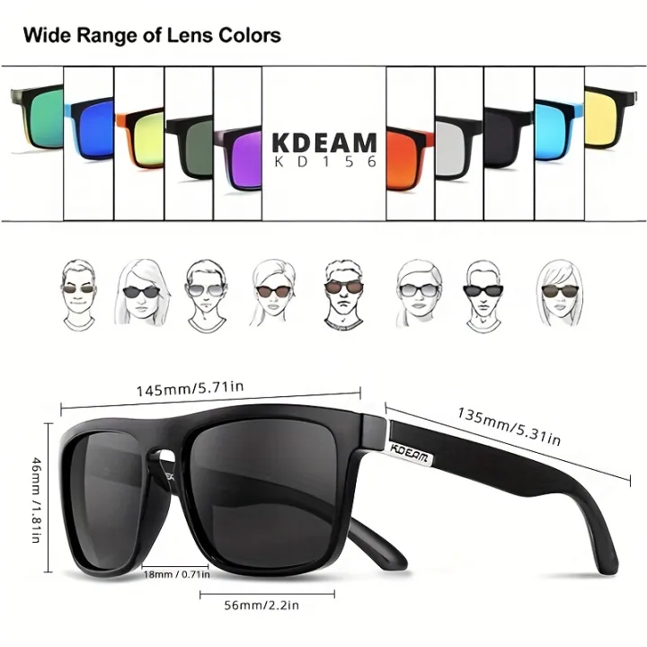 KDEAM%20Men's%20Classic%20Square%20Polarized%20Sunglasses,%20Outdoor%20Sports%20Fishing%20Driving,%20Electroplated%20Reflective%20Film,%20High-quality%20Metal%20Hinges,%20Metal%203D%20Logo,%20Ideal%20choice%20for%20Gifts%20-%20Image%202