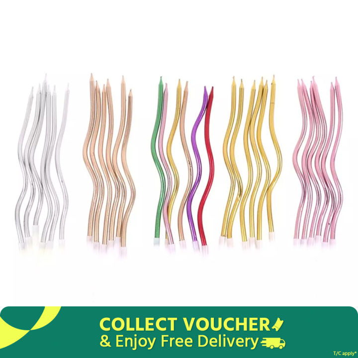 Spiral candle/Spiral Metallic Candle 6 Pcs