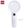 Deli 9098 magnifying glass LED lamp diameter 65mm 3.5 times the old man read newspaper reading hand-held magnifying glass.