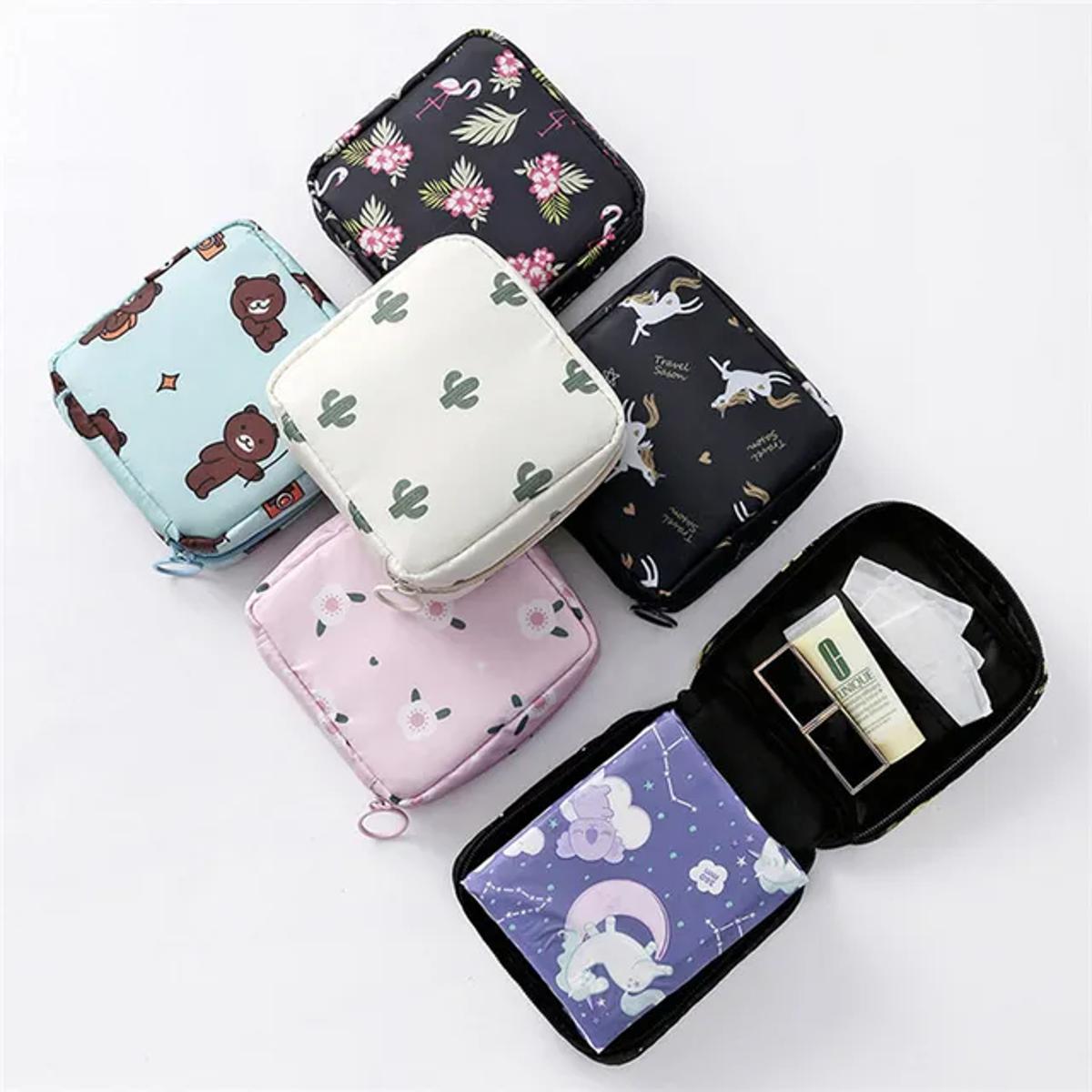 Girls Portable Sanitary Napkin Bag / Waterproof Makeup Storage Bag / Jewelry Organizer Pouch
