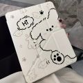 Cute Cartoon Bear Protective Case,For iPad Air Pro11 2024,iPad 7th 8th 9th 10.5 9.7 10.2 10th 10.9 Cover with Pencil Slot Holder. 