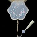 Chinese Style Embroidery Fan Decoration Fans With Ancient Style Long Handle Tassel Chinese Clothing Cheongsam Dance Hand Fan. 