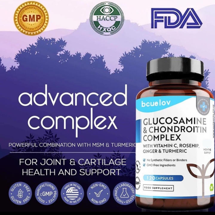 Glucosamine Chondroitin 120 Capsules with Turmeric, Ginger & Vitamin C