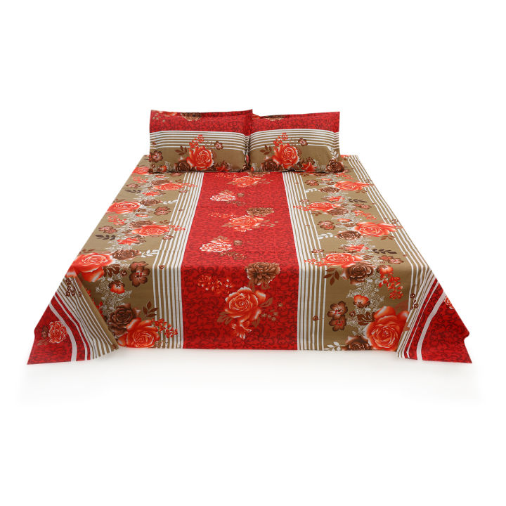 Enhance%20Your%20Bedroom%20with%20a%20Double%20King%20Size%20Bed%20Cotton%20Blend%20Fabric%20Print%20with%20Two%20Pillow%20Covers%20of%20Different%20Colors%20-%20Easy%20To%20use%20and%20Clean%20-%20Image%203