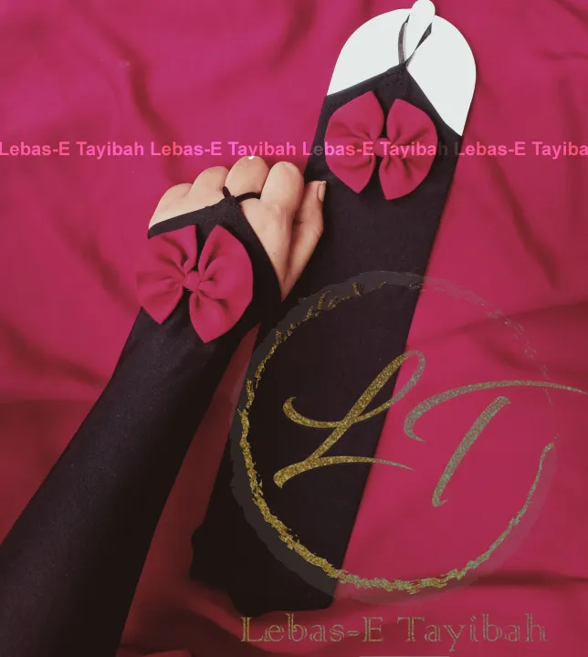 Bow%20sock%20half%20finger%20hand%20sleeve%20with%20red%20bow%20hand%20sock%20for%20women%20-%20Image%206