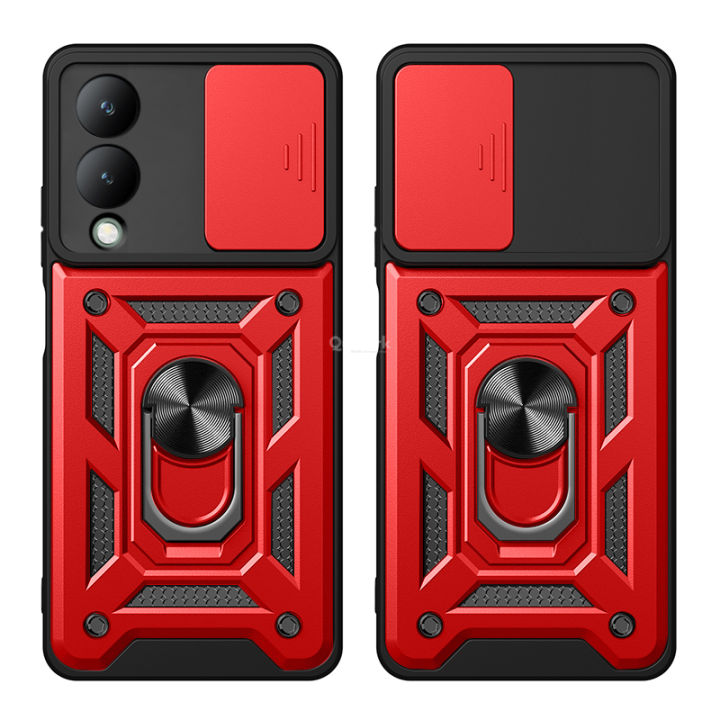 Quiberk%20for%20Vivo%20Y17s%20Phone%20Case%20Slide%20Camera%20Cover%20Magnetic%20Kickstand%20Hard%20Shockproof%20Armor%20Back%20Casing%20-%20Image%202
