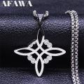 (New)Witchcraft tainle teel Witch' Irih Knot Necklace Chain Men/Women ilver Color Wicca Necklace Witch Knot Witch Knot. 