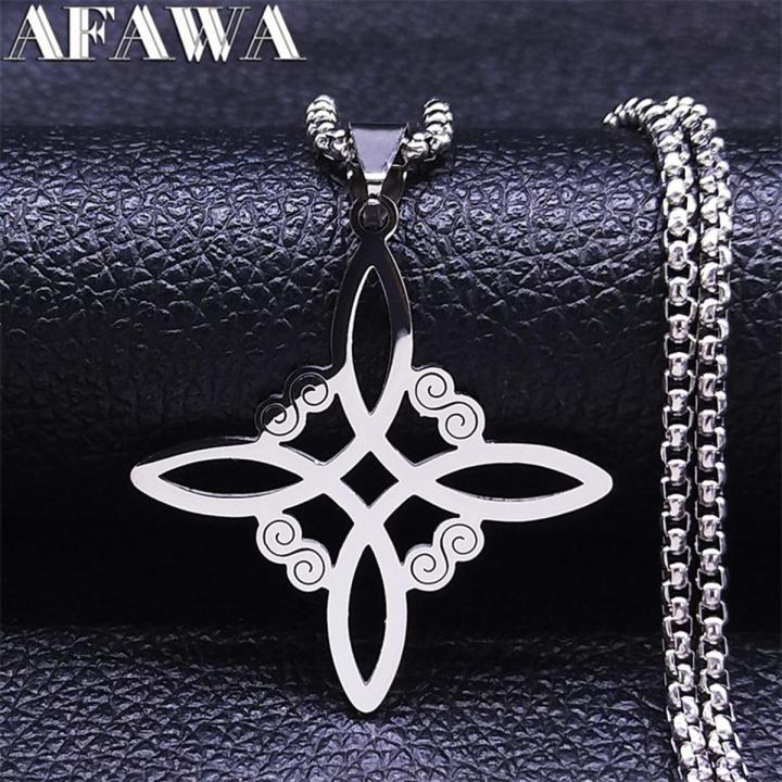 (New)Witchcraft tainle teel Witch' Irih Knot Necklace Chain Men/Women ilver Color Wicca Necklace Witch Knot Witch Knot