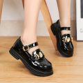 Leather Shoes for Kid Girls Black Shoes Girl's Formal Shoes Korean Style Student Academy Style Children's Princess Shoes. 