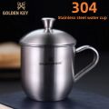 Stainless Steel Office Cup With Lid And Handle Coffee Tea Mug Thickening SUS304 Body Portable Water Bottle Milk Cup Drinkware.