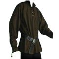 Men Medieval Renaissance Grooms Pirate Reenactment Larp Costume Lacing Up Shirt Bandage Top Middle Age Clothing For S-3XL.