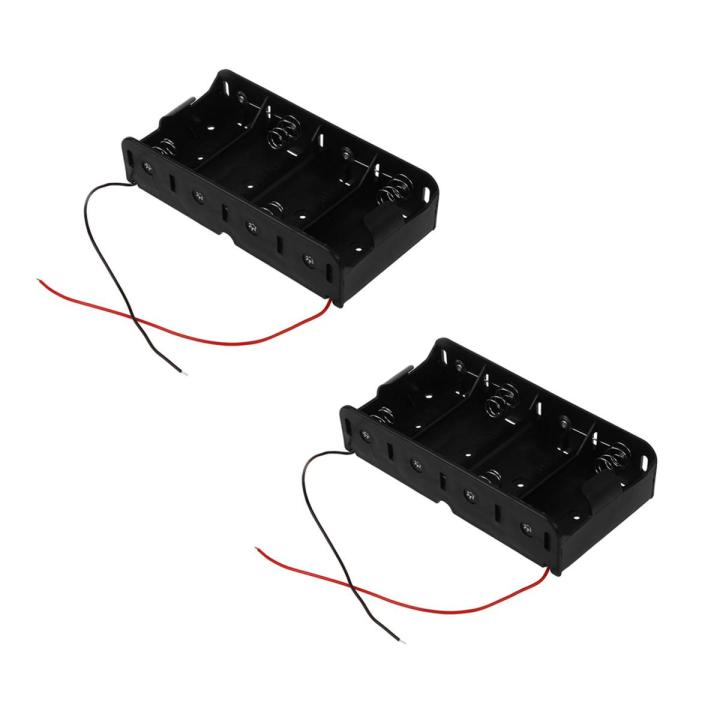 2X Spring Clip Black 4 x 1.5V D Size Batteries Holder Case